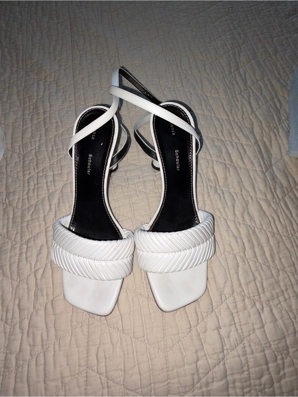 Proenza Schouler White Braided Strap Heeled Sandals